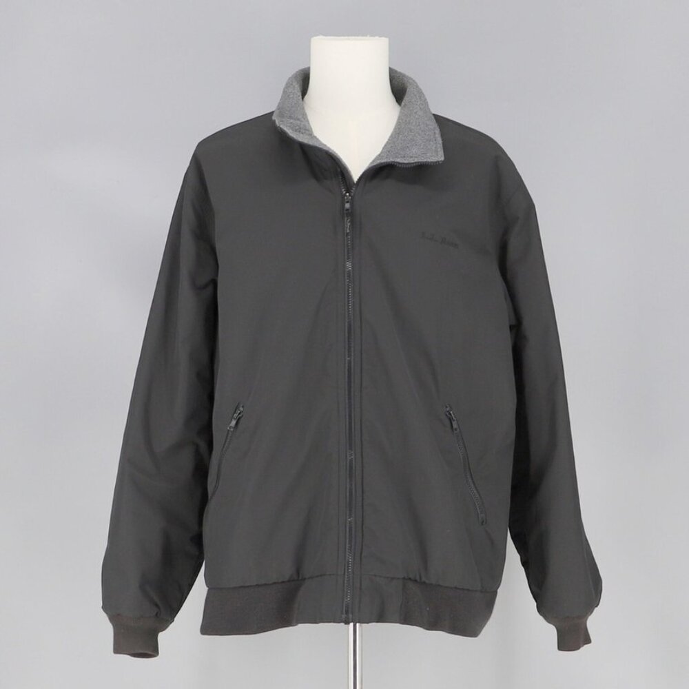 L.L. Bean Men's Warm- Up Bomber Jacket Fleece Lined in Black Size XL